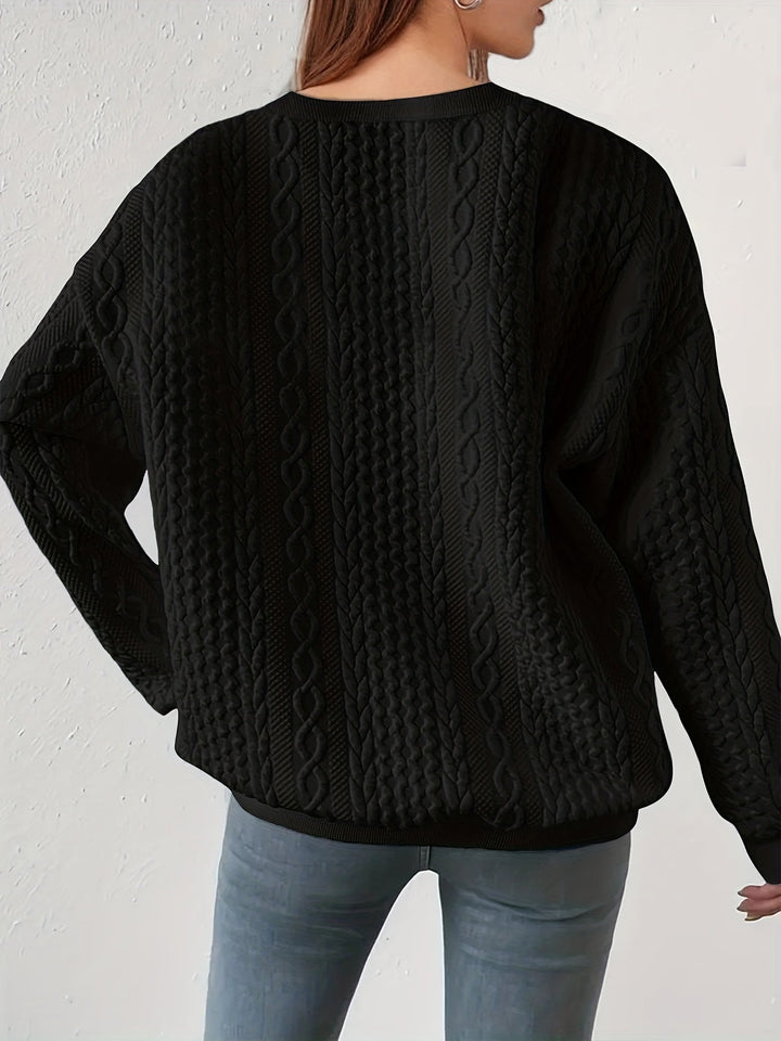 Joyce | Getextureerde Kabelgebreide Sweatshirt