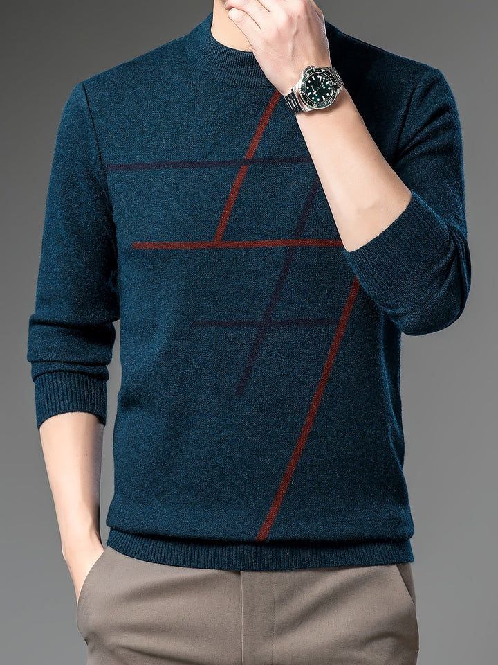 Trui Merinowol Heren - Stijlvolle Herfstkleding - Streep - Regular Fit - Puento Fortade - TP - Essential