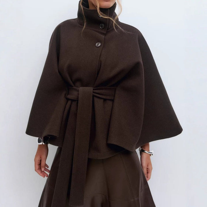 Dames Hoge Kraag Cape Winterjas