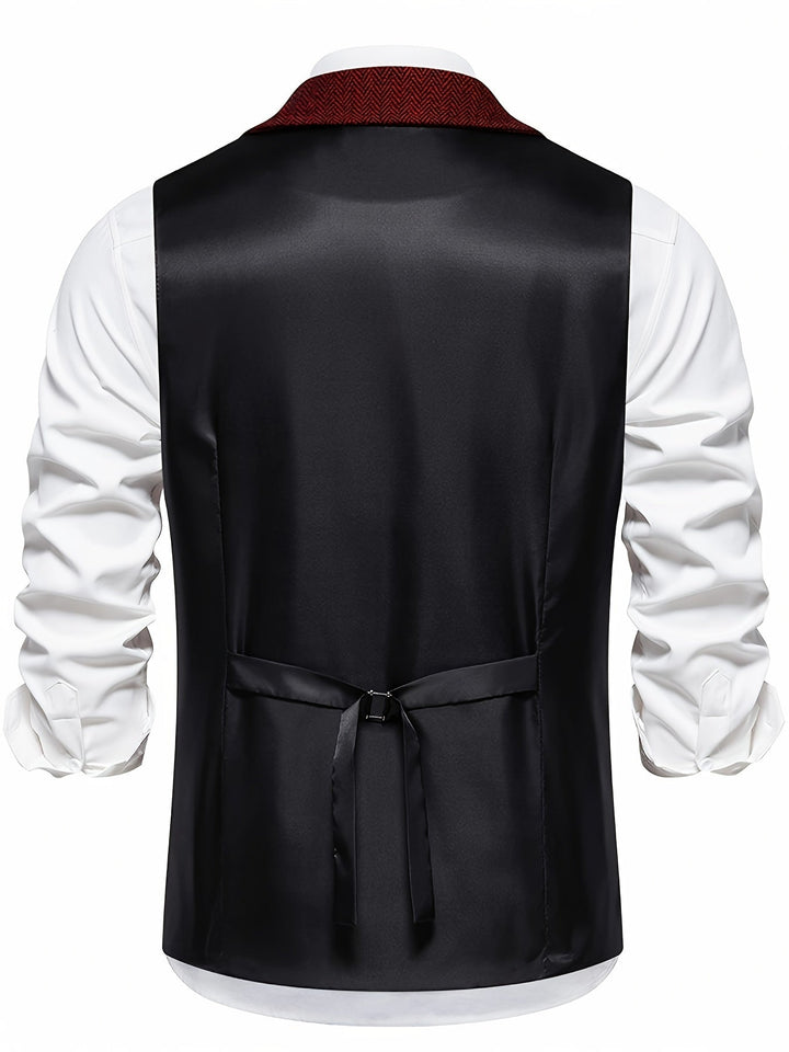 Edmund | Haringbone Effen Vest