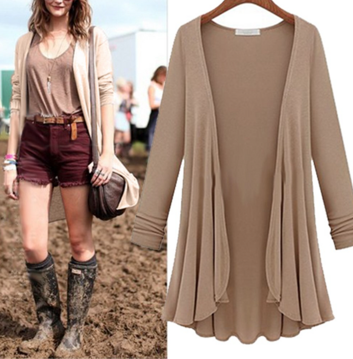 Langsleeve Ruffled Cardigan