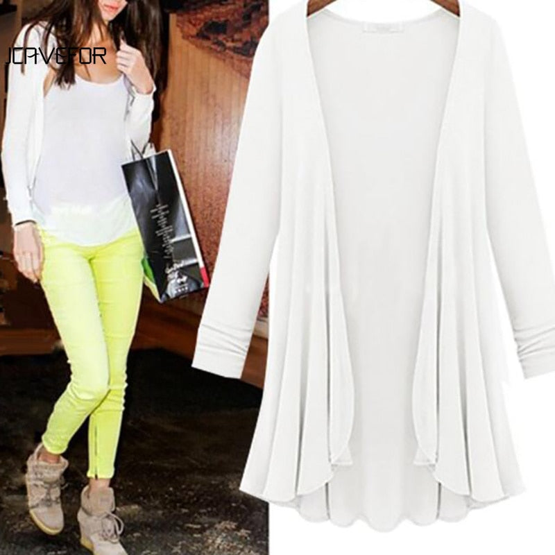 Langsleeve Ruffled Cardigan