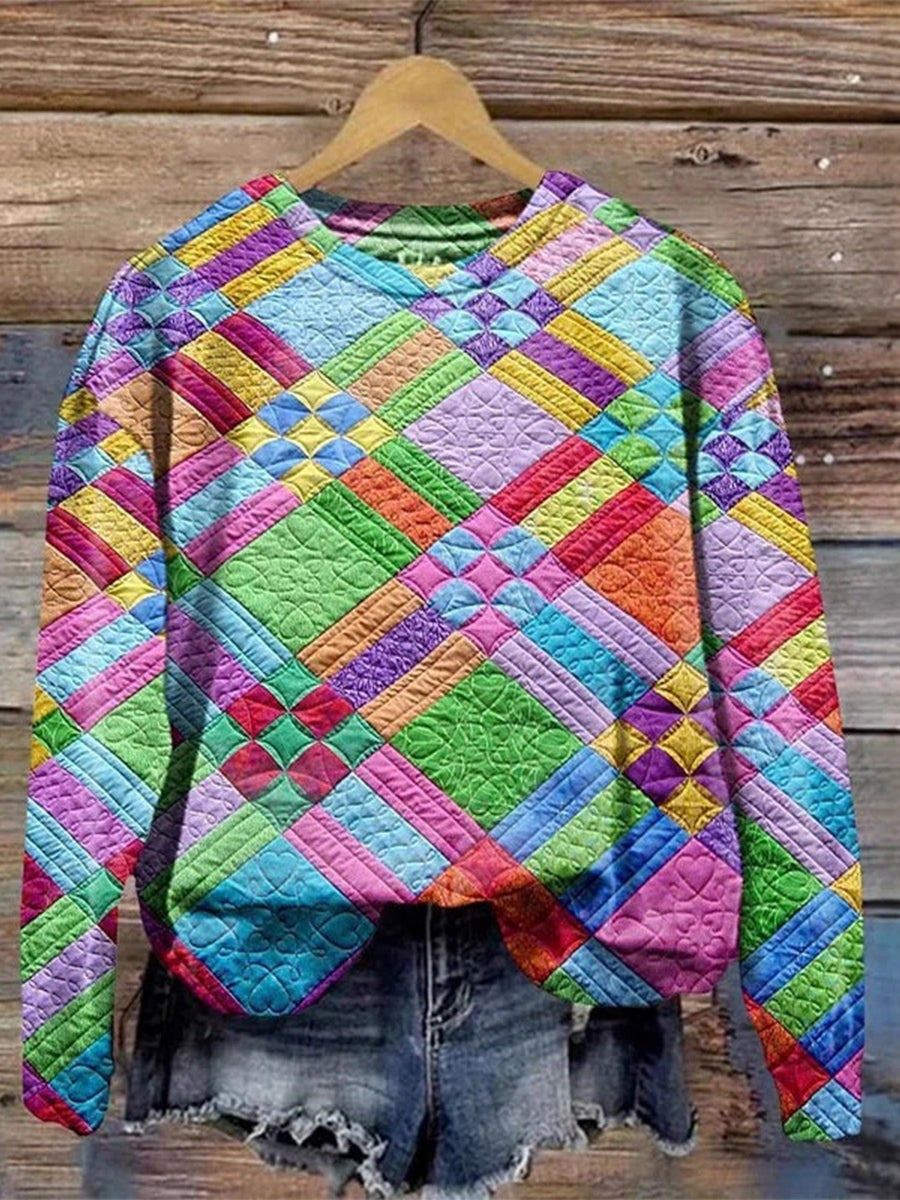 Marion - Kleurrijke geometrische print sweatshirt