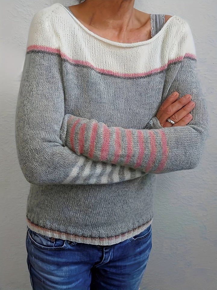 Francesca | Kleur-Block Bootneck Trui