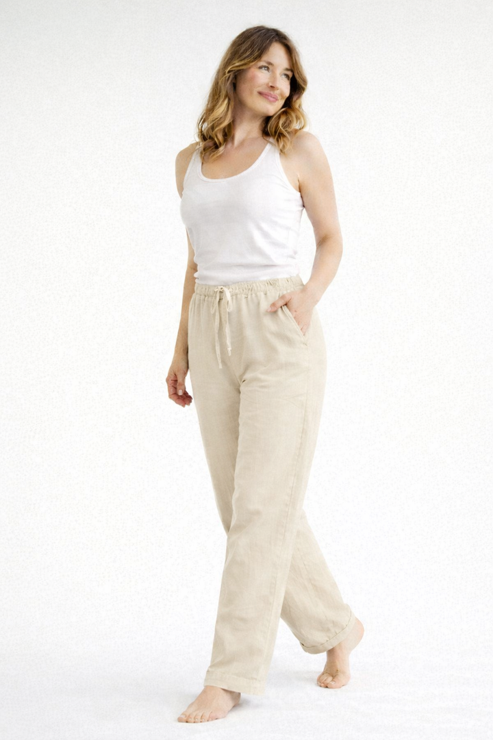 Van Dal | Hoge Taille Linnen Broek - Relaxed Fit