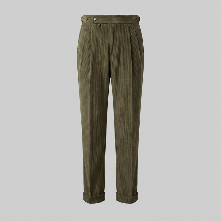 Corduroy Pleated Trousers Heren Klassiek Formeel