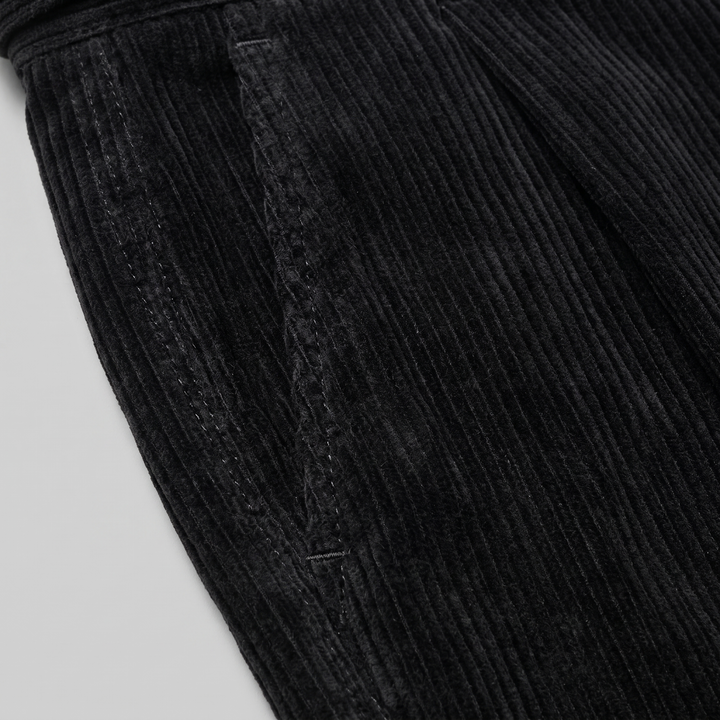 Corduroy Pleated Trousers Heren Tailored Classic Winter