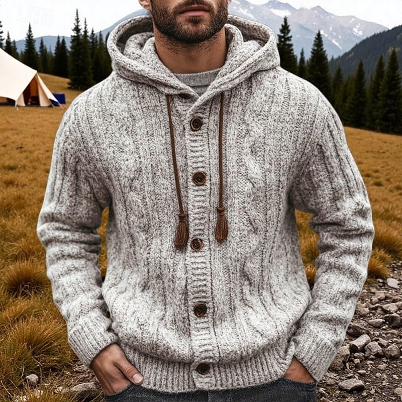 Graham | Kabelgebreide Hoodie Cardigan