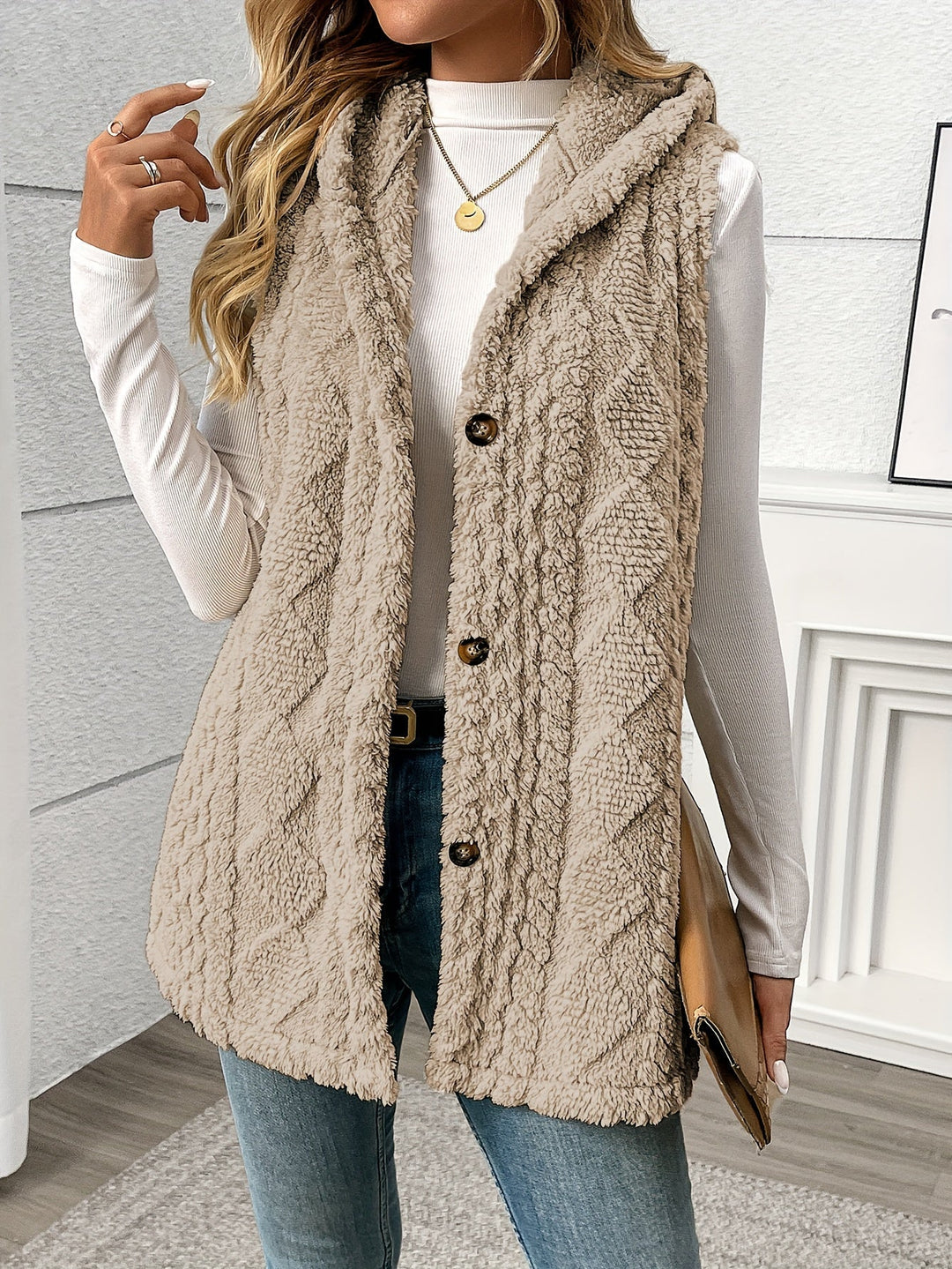 Lorna | Gezellige Hooded Mouwloze Vest