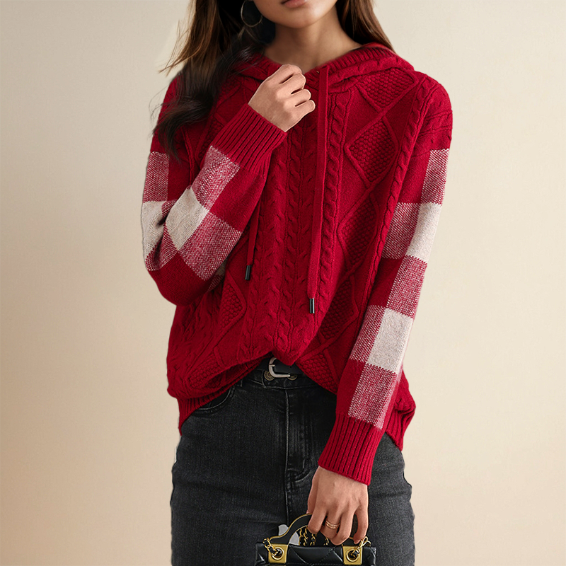 FABIOLA | JACQUARD-HOODEDPULLOVER
