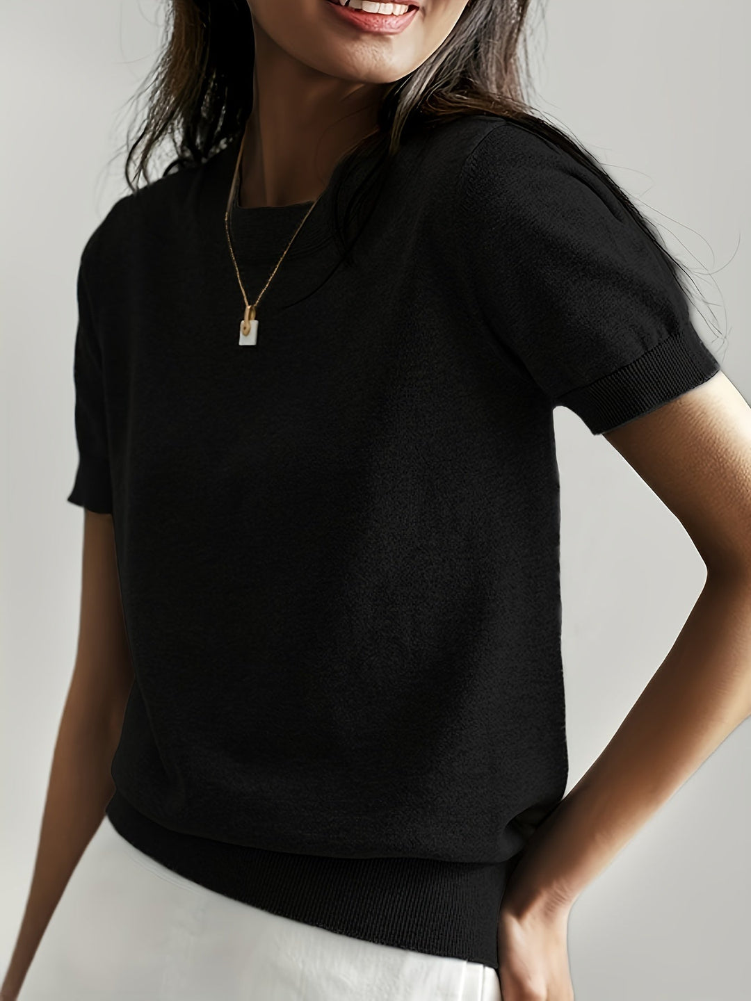 Leah - Casual Korte Mouw Top