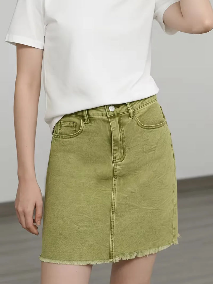 Denim rok met hoge taille