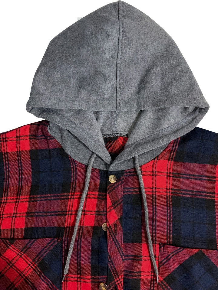 Braxton | Geruit Hooded Shirt