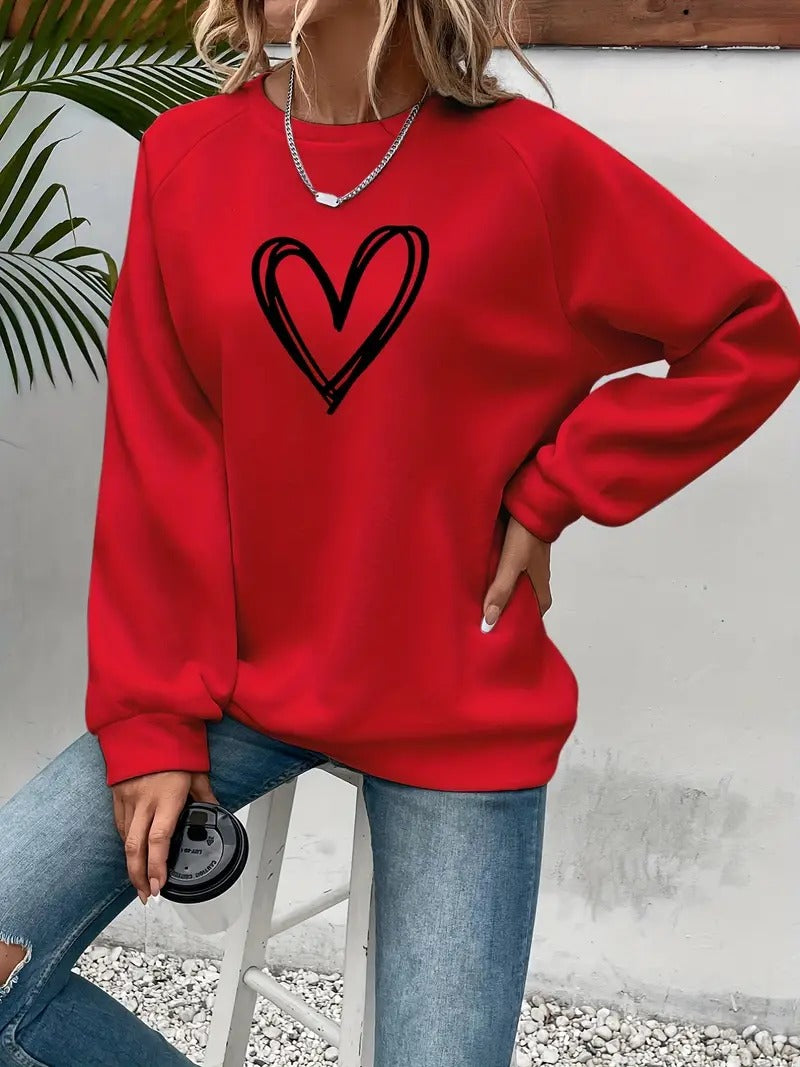 Heartzone - Casual Sweatshirt Met Hartmotief