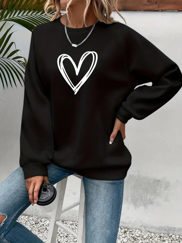 Heartzone - Casual Sweatshirt Met Hartmotief