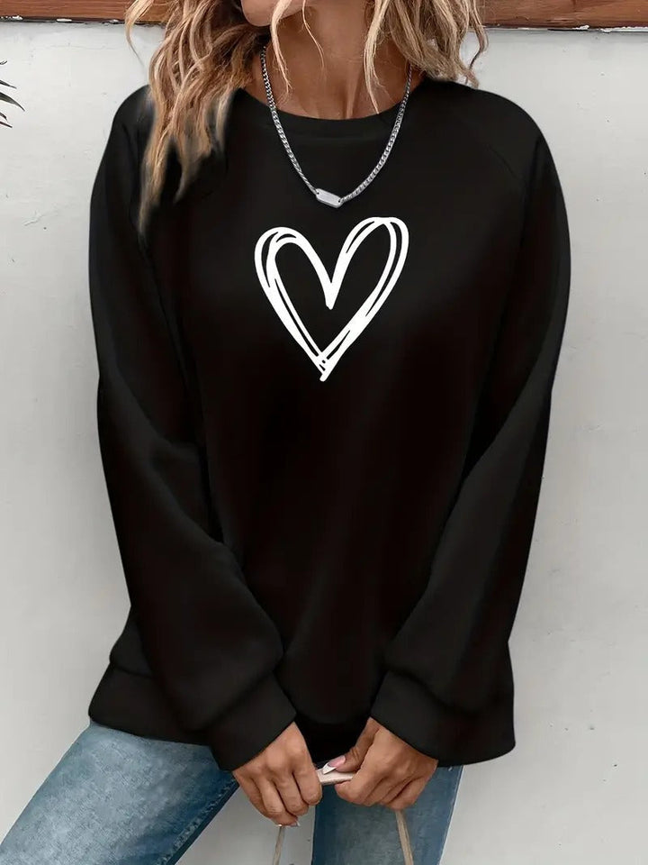 Heartzone - Casual Sweatshirt Met Hartmotief