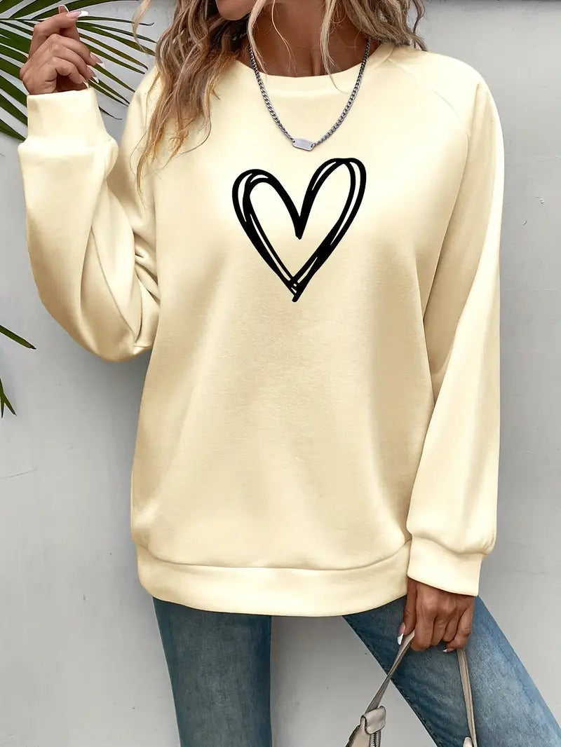 Heartzone - Casual Sweatshirt Met Hartmotief