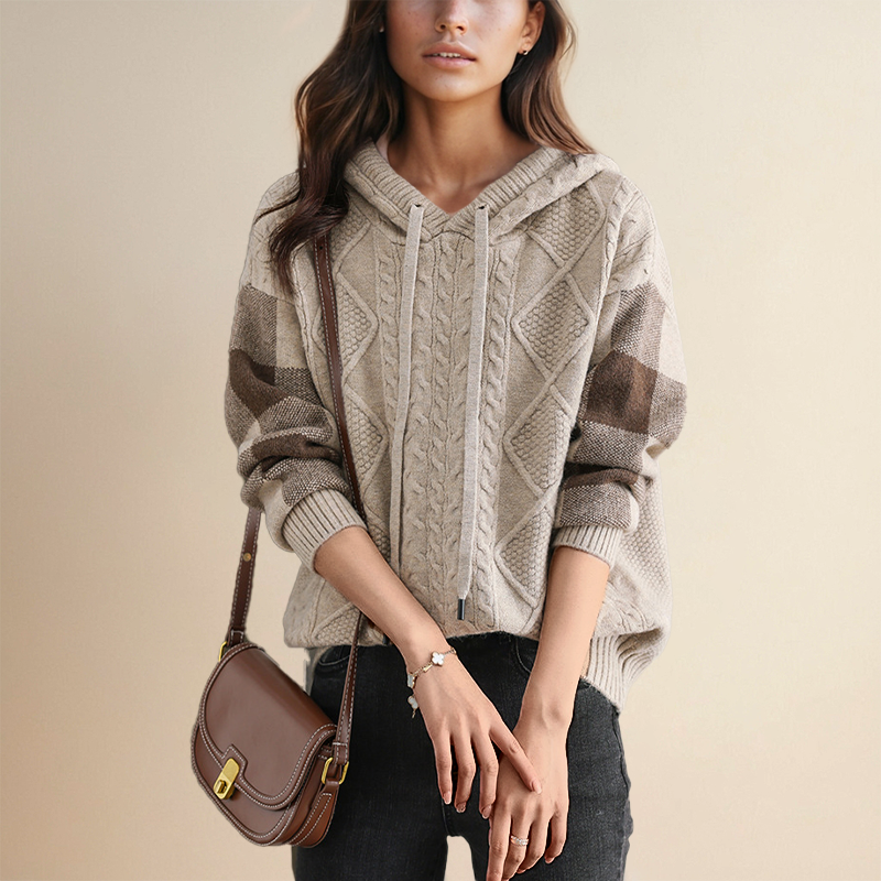FABIOLA | JACQUARD-HOODEDPULLOVER