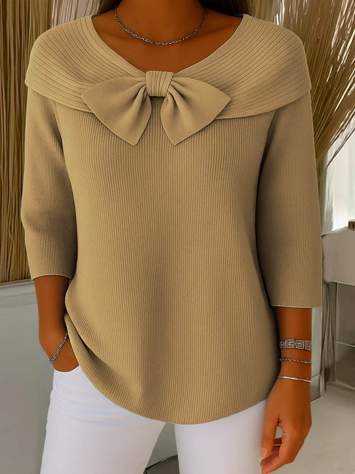 Helen - Elegante gebreide trui met strikdetail