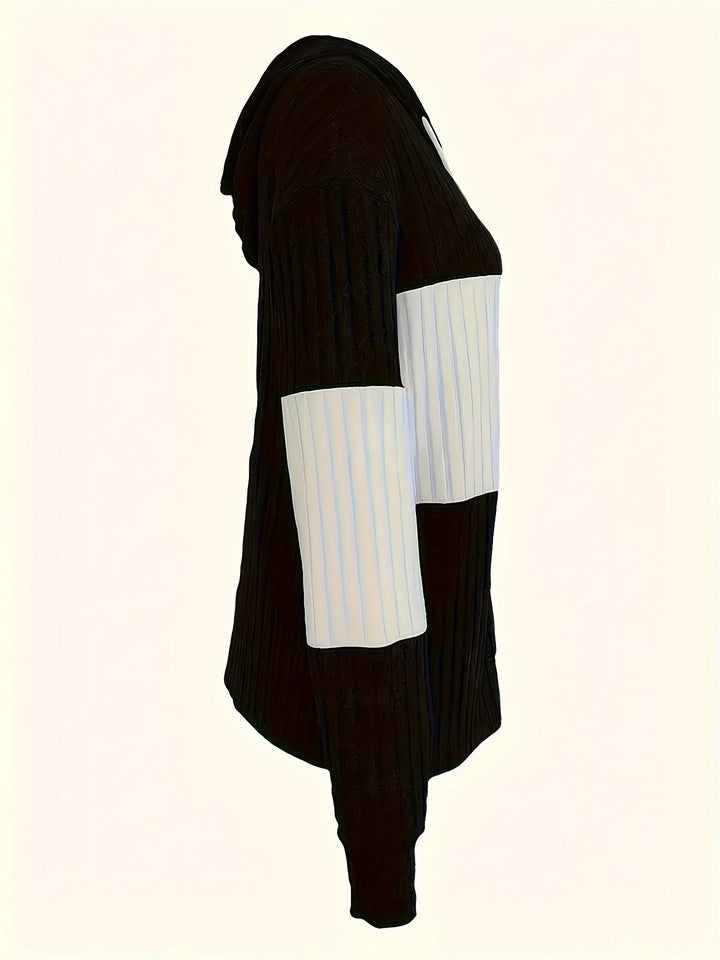 Cecilia | Getextureerde Kleurblok Hooded Jast