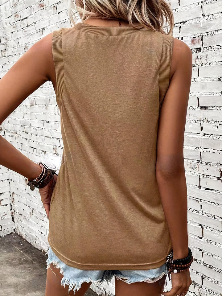 Chique Mouwloze Dames Tank Top met V-Hals