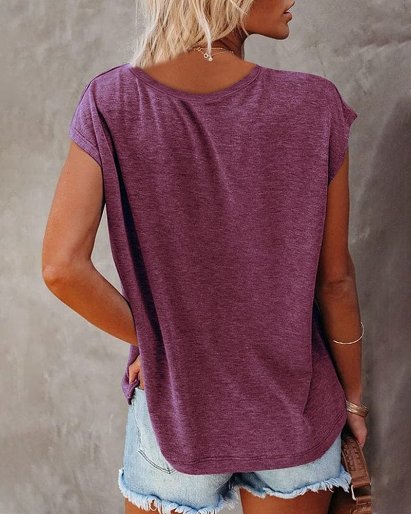 Losvallend Dames T Shirt Met V Hals