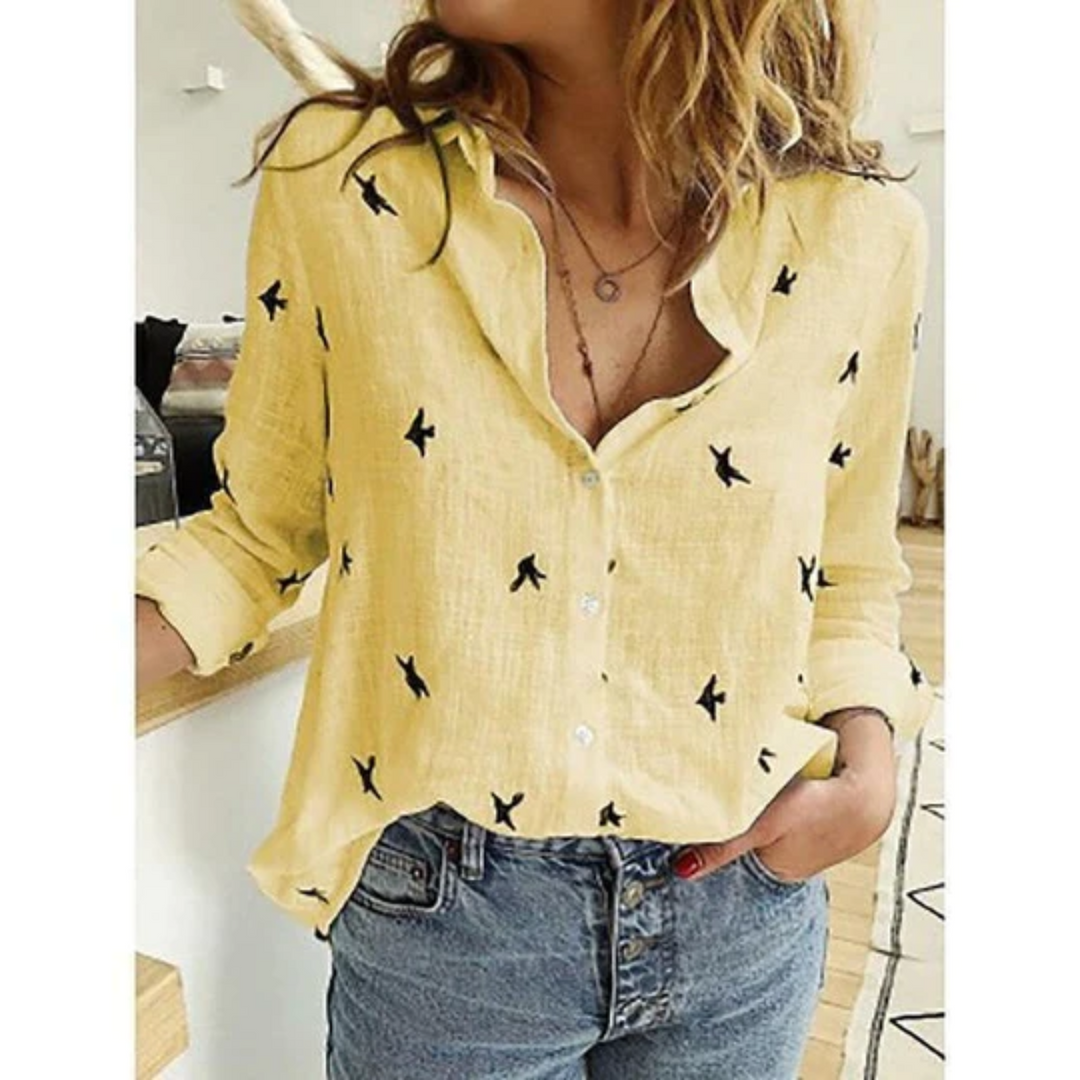 Eva | Linnen comfortabele damesblouse