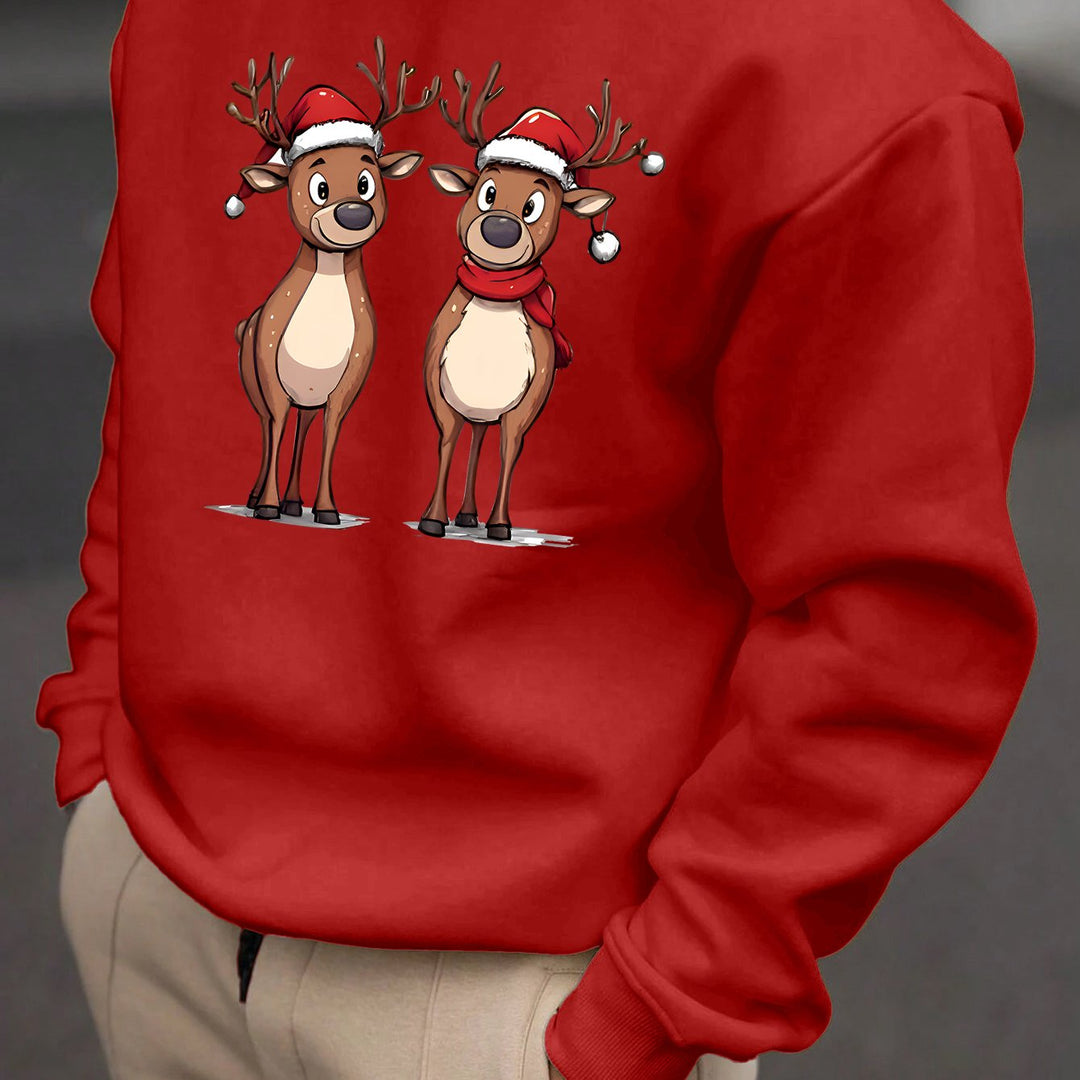 Eziah | Feestelijke rendierprint heren sweatshirt