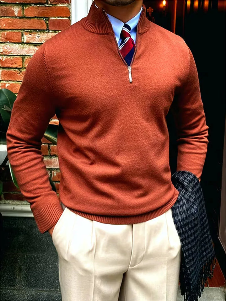 Trui met kraag en half-zip