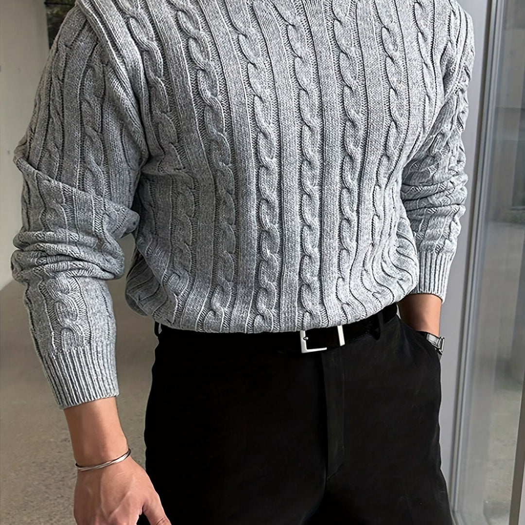 Jonas | Kabelgebreide Crew Neck Trui