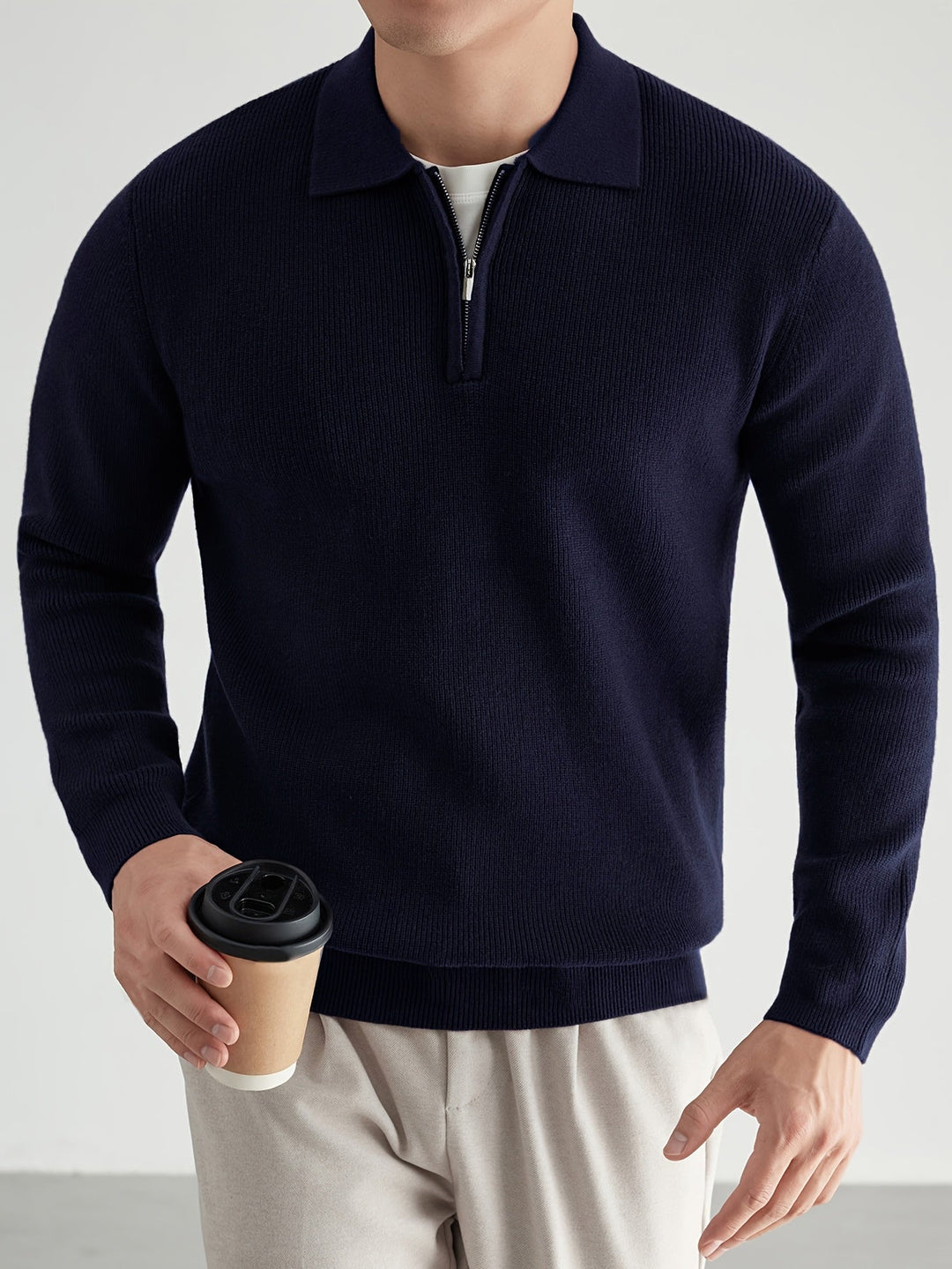 Donovan | Verfijnde Quarter-Zip Polo Trui