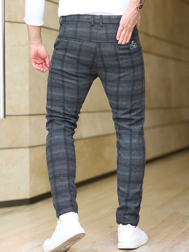Heren Broek | Slim-Fit Geruit | Stretch & Ritszakken | Trendy & Casual