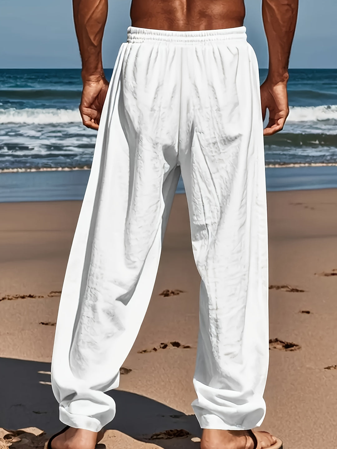 Heren Yoga & Strandbroek | Katoen-Linnen | Losse Pasvorm & Trekkoord | Ademend & Comfortabel