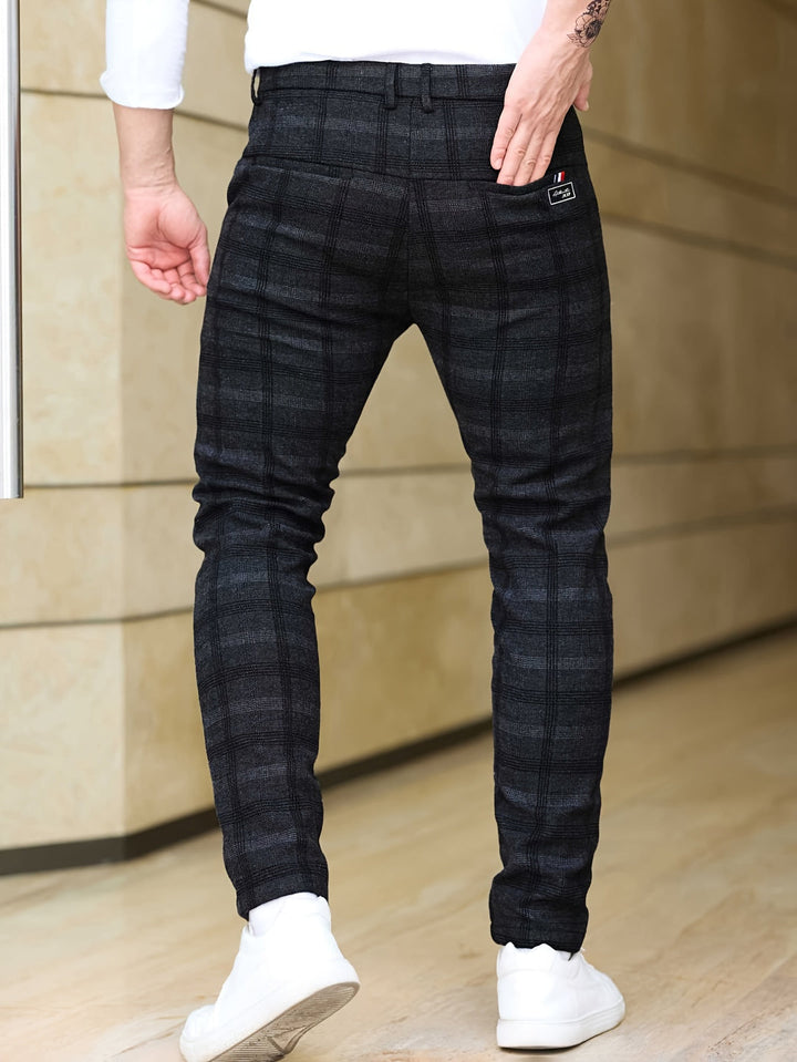 Heren Broek | Slim-Fit Geruit | Stretch & Ritszakken | Trendy & Casual