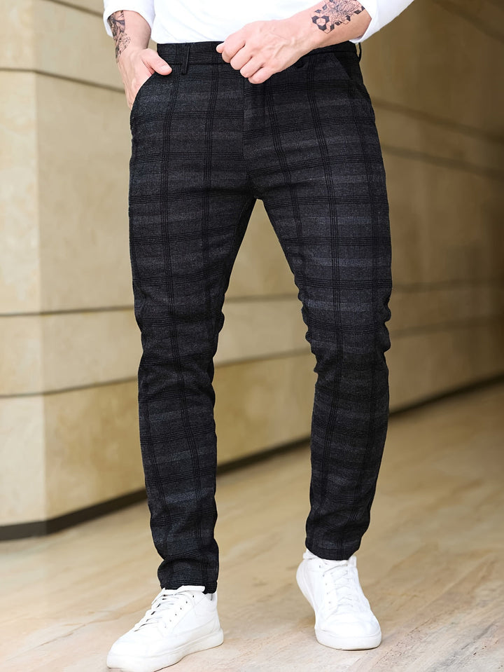 Heren Broek | Slim-Fit Geruit | Stretch & Ritszakken | Trendy & Casual