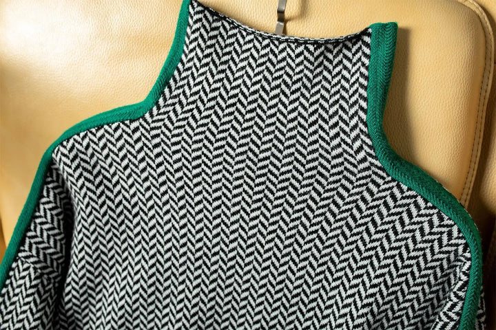 JANELLE – HERRINGBONE HIGH-NECK TRUI