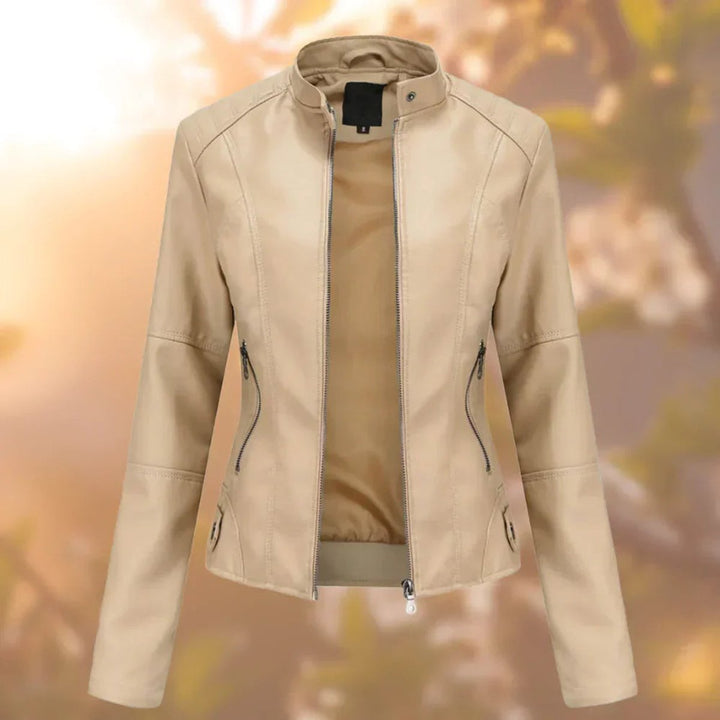 Graciela | Hoogsluitende Zip-Up Moeiteloze Leren Jas
