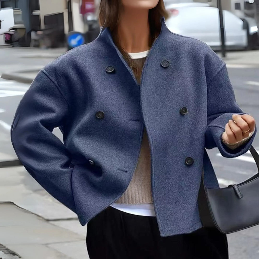 Hedvig | Dubbelzijdige Hoge Kraag Sartorial Jas