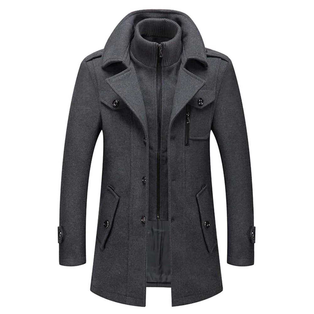 Heren Lange Winterjas Peaky Blinders Stijl