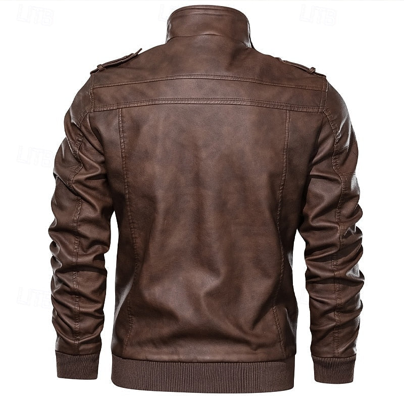 Franklin | Robuuste Staande Kraag Bikerjas