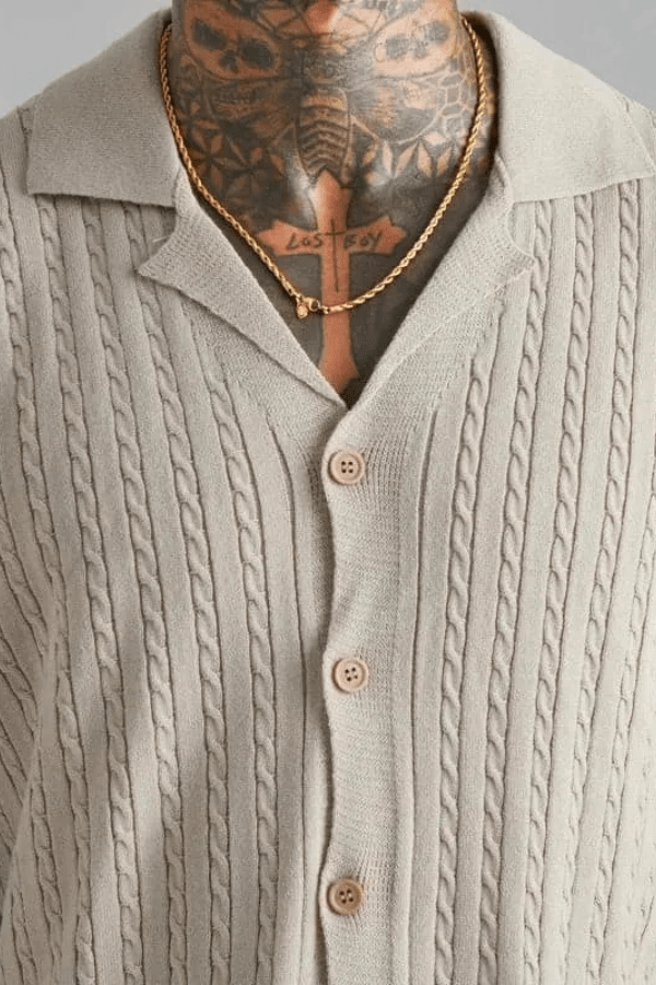 Jacquard | Top Heren Ronde Hals Zomer Casual