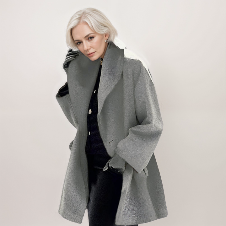 Dames Oversized Open Front Sjaalkraag Winterjas
