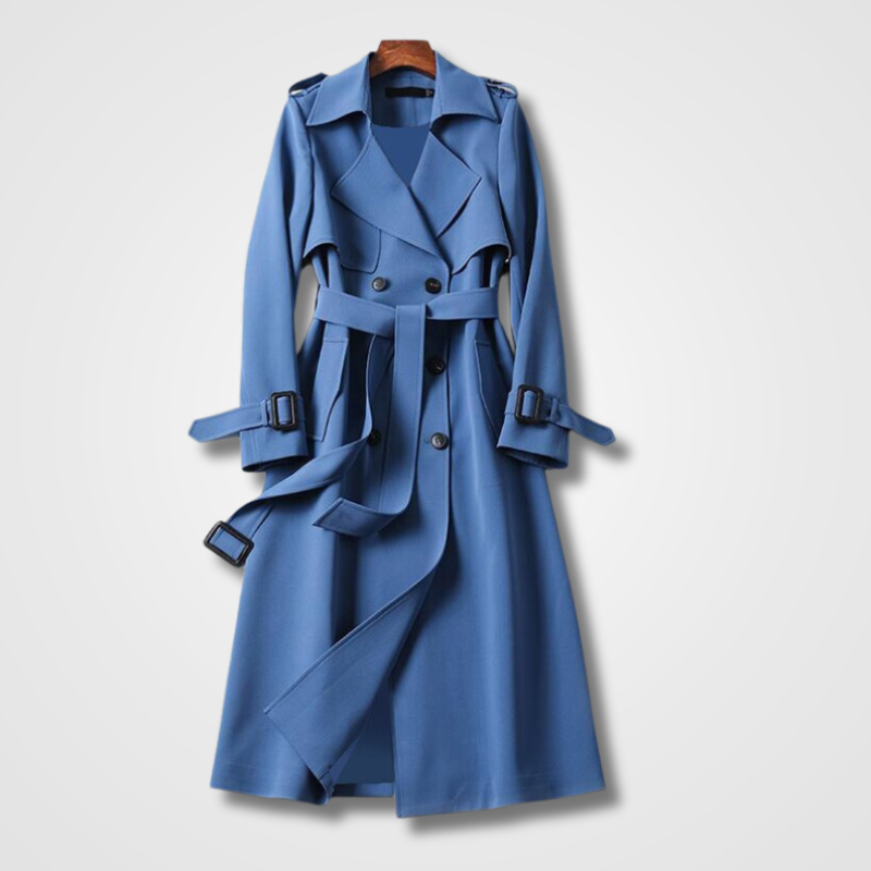 Josune | Gelaagde Dubbelgeknoopte Trenchcoat