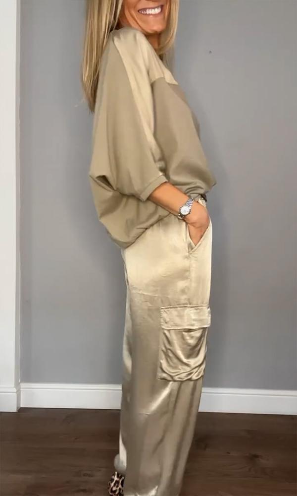 Belle - Satijnen dames co-ord set