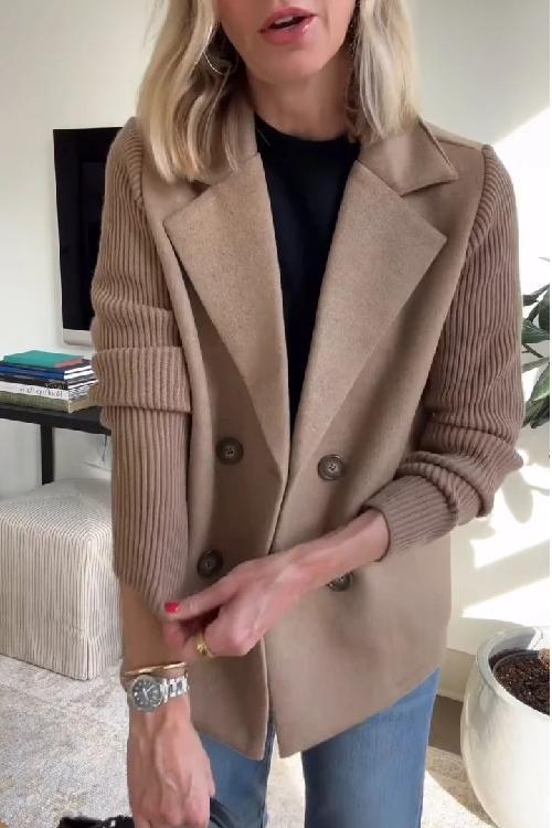 Lenora | Premium Chic Gebreide Mouwen Blazer