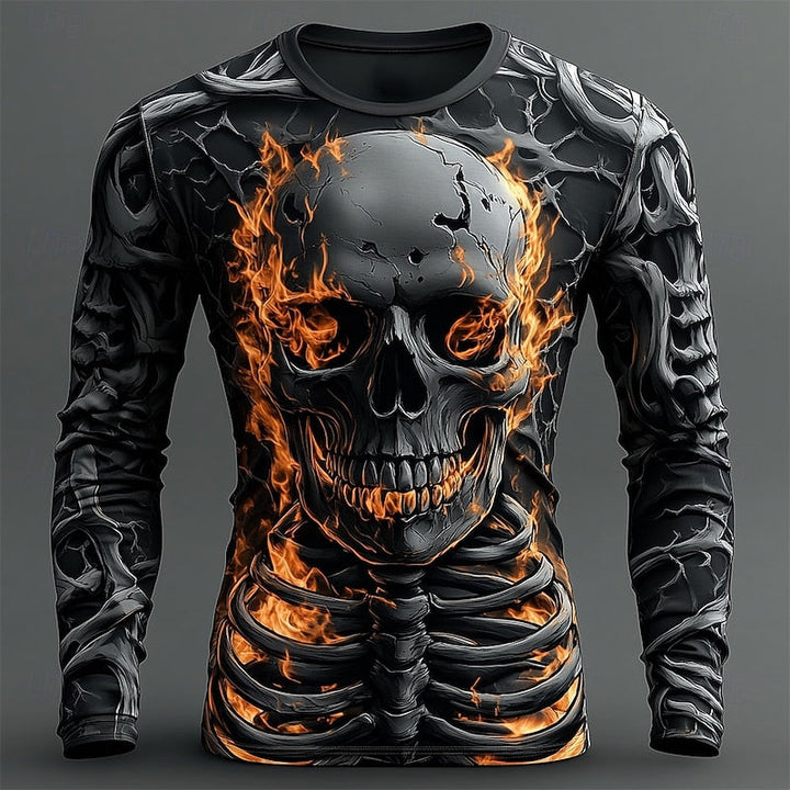 Jasper | Vlam Skeleton Halloween Lange Mouwen Shirt