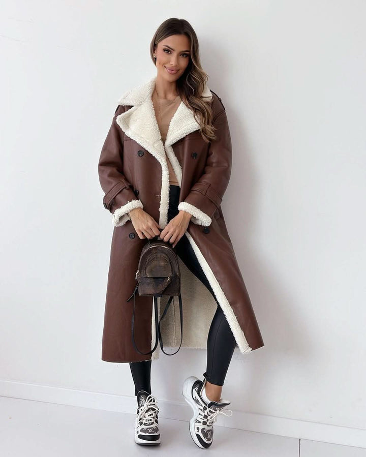 Kirsten | Dubbelzijdige Sculpted Draped Trench Coat