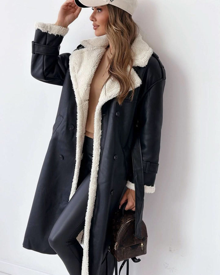 Kirsten | Dubbelzijdige Sculpted Draped Trench Coat