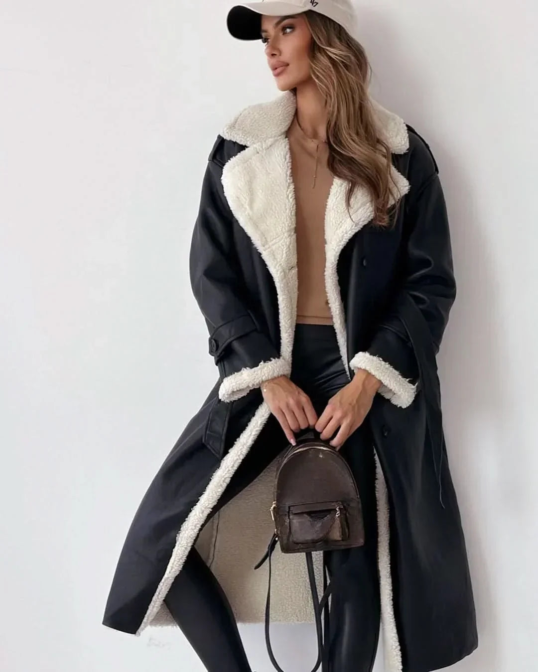 Kirsten | Dubbelzijdige Sculpted Draped Trench Coat
