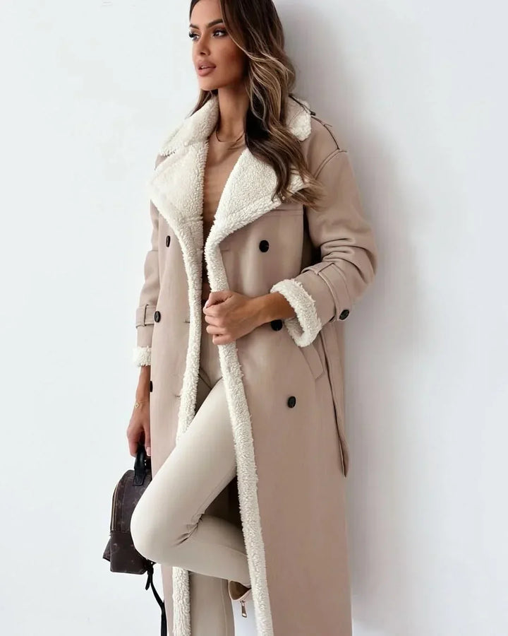 Kirsten | Dubbelzijdige Sculpted Draped Trench Coat